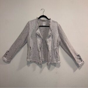 Women's Gray Tweed Jacket Nic+Zoe, Size Large